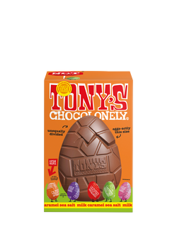 Tony's Chocolonely Milk Caramel Sea Salt Chocolate Easter Egg, 242g, Multi
