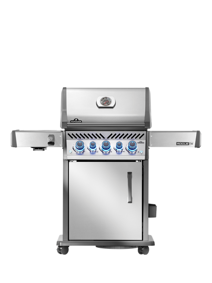 Napoleon Rogue PRO-S 425 RSIB 5-Burner Gas BBQ with Infrared Rear & Side Burners & Cover, Stainless Steel, Silver