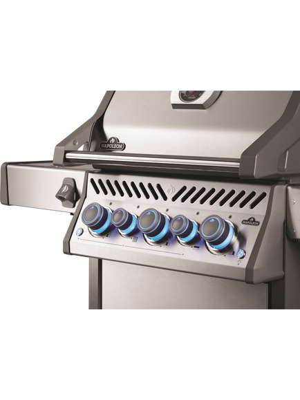 Napoleon Rogue PRO-S 425 RSIB 5-Burner Gas BBQ with Infrared Rear & Side Burners & Cover, Stainless Steel - view 2, Silver