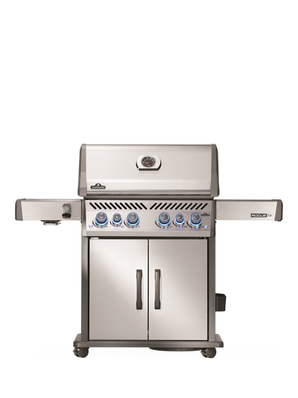 Napoleon Rogue PRO-S 525 RSIB 6-Burner Gas BBQ with Infrared Rear & Side Burners & Cover, Stainless Steel, Silver