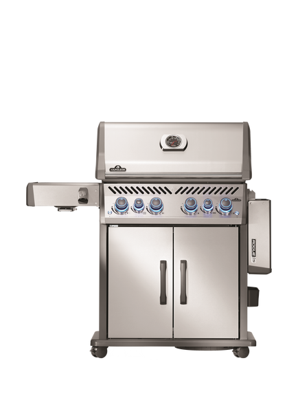 Napoleon Rogue PRO-S 525 RSIB 6-Burner Gas BBQ with Infrared Rear & Side Burners & Cover, Stainless Steel - view 2, Silver