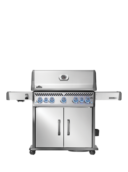 Napoleon Rogue PRO-S 625 RSIB 7-Burner Gas BBQ with Infrared Rear & Side Burners & Cover, Stainless Steel, Silver