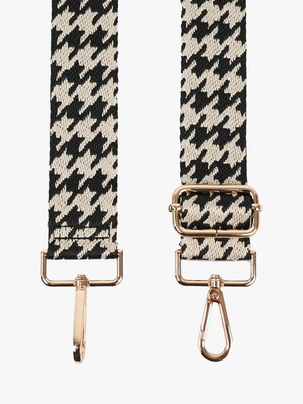 Apatchy London Houndstooth Strap, Black/Stone, Black/Stone