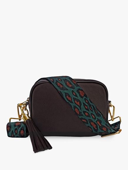 Apatchy London Tassel Leather Crossbody Bag, Chocolate