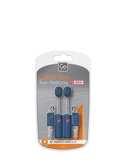 Go Travel TSA Key Cable Padlock, Pack of 2, Grey