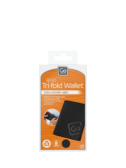 Go Travel Tri-Fold Wallet, Black - view 2, Black