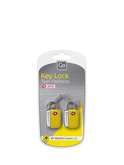 Go Travel Travel Padlock, Pack of 2, Yellow, Yellow