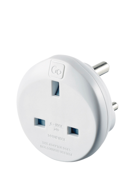 Go Travel UK - INDIA Travel Adapter - view 2, Grey