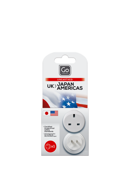 Go Travel UK - JAPAN/AMERICAS Travel Adapter, Grey