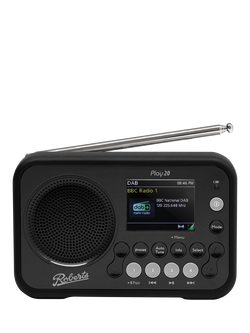 Roberts Play 20 DAB/DAB+/FM Bluetooth Portable Digital Radio, Black