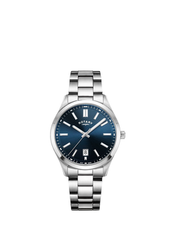 Rotary GB05520/05 Men's Heritage Round Bracelet Strap Watch, Silver, Silver