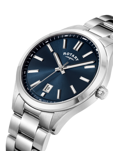 Rotary GB05520/05 Men's Heritage Round Bracelet Strap Watch, Silver - view 2, Silver