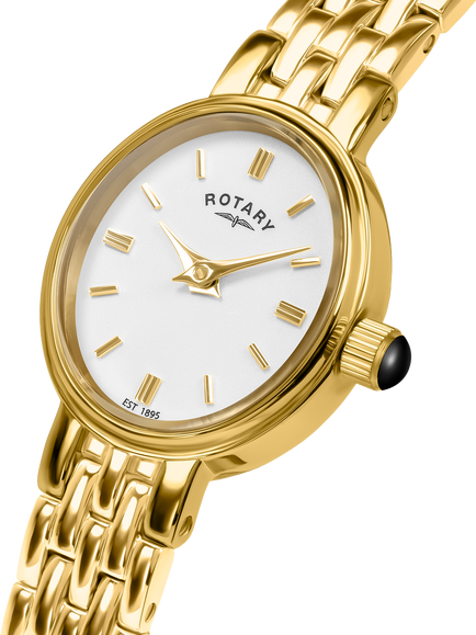Rotary LB02084/02 Women's Cocktail Oval Bracelet Strap Watch, Gold - view 2, Gold
