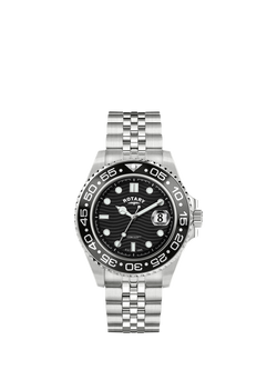 Rotary RGB10015/04 Men's APEX100 Round Bracelet Strap Watch, Silver, Silver