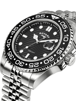 Rotary RGB10015/04 Men's APEX100 Round Bracelet Strap Watch, Silver - view 2, Silver