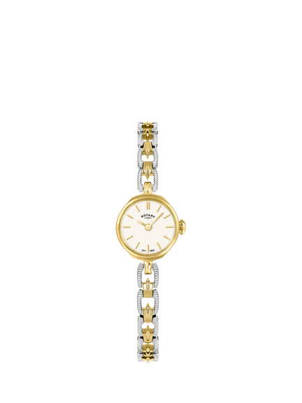 Rotary RLB10003/70 Women's 1895 Two Tone Bracelet Strap Watch, Silver / Gold, Silver / Gold