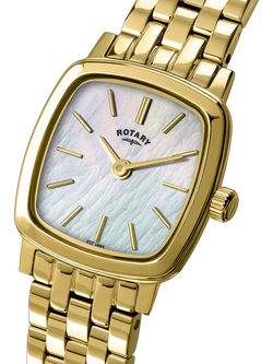 Rotary RLB10044/41 Women's Heritage Astoria Square Bracelet Strap Watch, Gold - view 2, Gold