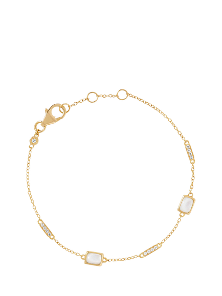 Astley Clarke Aurora Ridge Station Pearl Bracelet, Gold, Gold