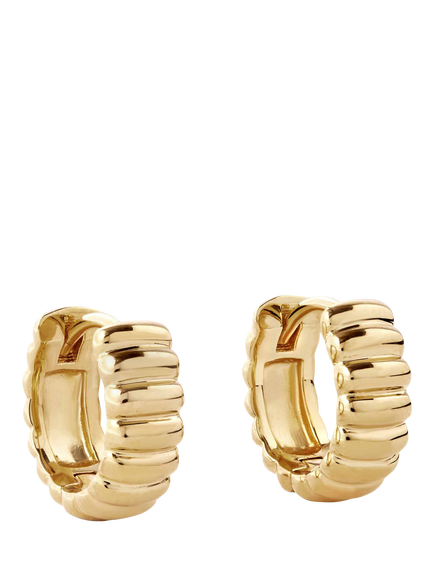 Astley Clarke Aurora Ridge Huggie Hoop Earrings, Gold, Gold