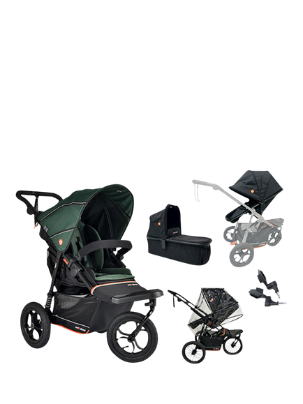 Out'n'About Nipper V6 Switch Pushchair Newborn Bundle, Green, Green