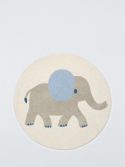 John Lewis Elephant Round Rug, Multi