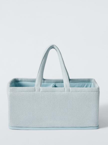 John Lewis Knitted Storage Caddy, Blue - view 2, Blue