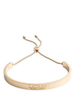 Lauren Ralph Lauren Janson Engraved Toggle Slider Bracelet, Gold, Gold