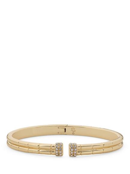 Lauren Ralph Lauren Lindella Pace Ribbed Cuff, Gold/ Clear, Gold/ Clear
