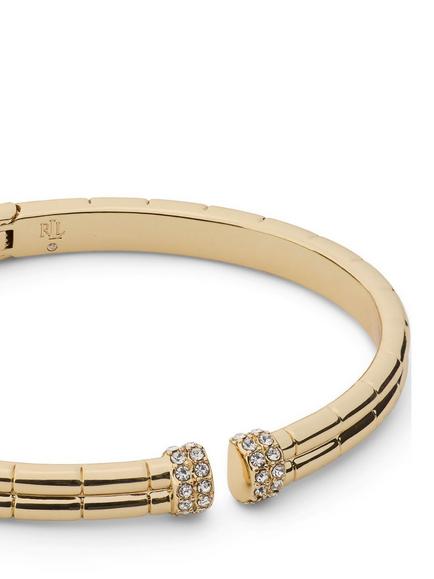 Lauren Ralph Lauren Lindella Pace Ribbed Cuff, Gold/ Clear - view 2, Gold/ Clear