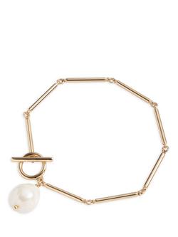 Lauren Ralph Lauren Regina Pearl Bracelet, Gold/ White, Gold/ White