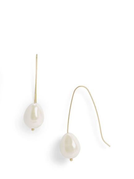 Lauren Ralph Lauren Regina Pearl Drop Earrings, Gold/ White - view 2, Gold/ White