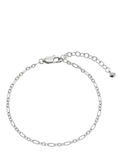 Monica Vinader Textured Link Chain Bracelet, Silver, Silver