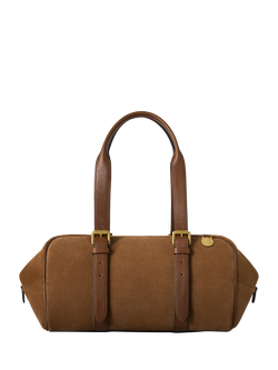 Mulberry Boston Suede Twin Handle Grab Bag, Vintage Oak, Vintage Oak