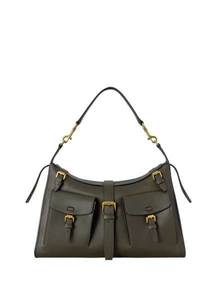 Mulberry Roxanne Leather Shoulder Bag, Juniper Green, Juniper Green