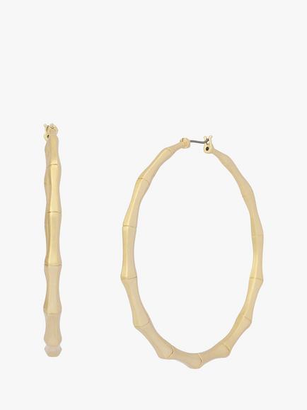 AllSaints Large Bamboo Hoop Earrings, Gold, Gold