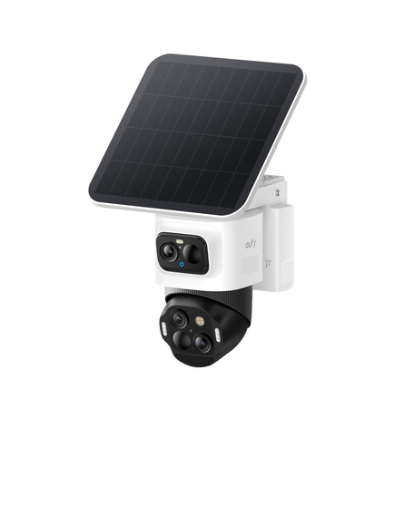 eufy eufyCam S4 4K Pan Tilt Zoom Outdoor Smart Security Camera with Solar Panel, White, White