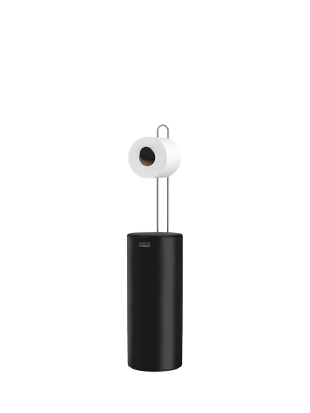 Joseph Joseph Concealed Toilet Roll Storage Stand, Black, Black