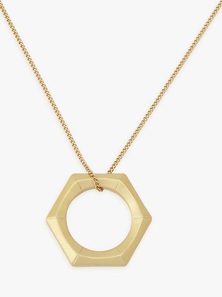 AllSaints Bamboo Long Pendant Necklace, Gold - view 2, Gold