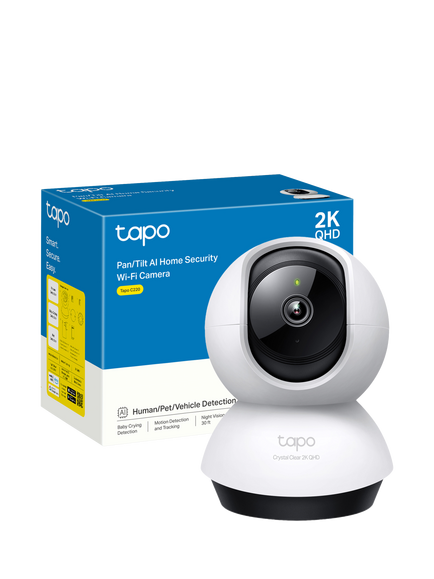TP-Link Tapo C220 2K QHD Indoor Pan & Tilt AI Smart Security Camera, White - view 2, White