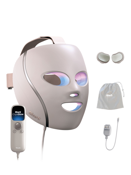 Shark CryoGlow FW312UK Under-Eye Cooling & LED Anti-Ageing & Blemish Repair Mask, Spa Pink