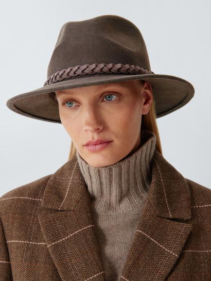 John Lewis Wool Fedora, Chocolate, Chocolate