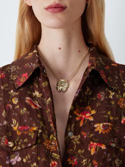 Completedworks x John Lewis Gold Flower Chain Necklace, Gold - view 2, Gold