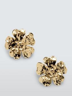 Completedworks x John Lewis Gold Large Flower Studs, Gold, Gold