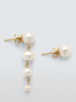Completedworks x John Lewis Mismatch Freshwater Pearl Earrings, Gold, Gold