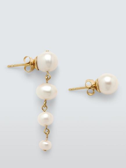 Completedworks x John Lewis Mismatch Freshwater Pearl Earrings, Gold, Gold