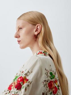 Completedworks x John Lewis Tort Resin Twist Hoop Earrings, Tortoiseshell - view 2, Tortoiseshell