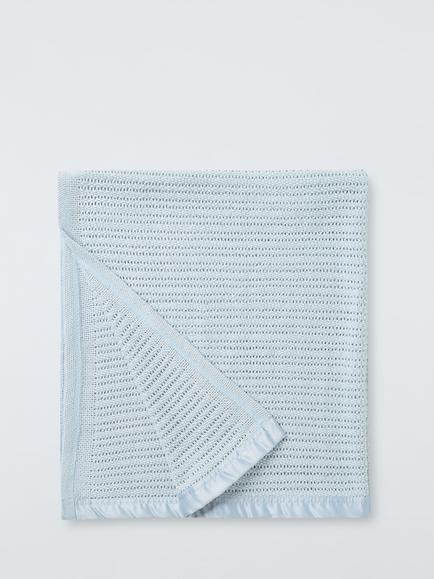 John Lewis Cellular Baby Blanket, Blue