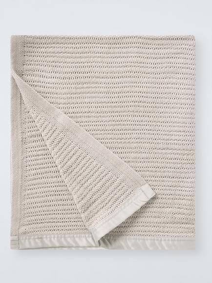 John Lewis Cellular Baby Blanket, Grey
