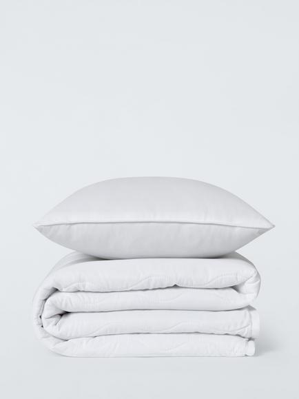 John Lewis Easycare Duvet & Pillow Set, 2.5 Tog, Cotbed, White
