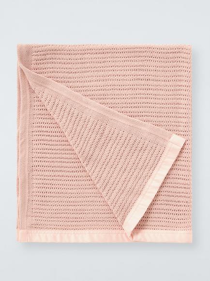John Lewis Cellular Baby Blanket, Pink